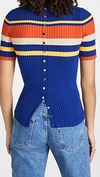 RABANNE TENNIS STRIPES 70'S RIBBED KNIT TOP,PACOO30324