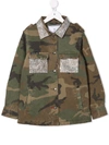 PHILIPP PLEIN CAMOUFLAGE-PRINT RHINESTONE OVERSHIRT