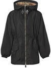 Burberry Lightweight Econyl® Hooded Jacket In Black