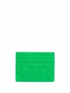 Bottega Veneta Intrecciato Leather Cardholder In Parakeet