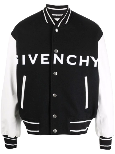 Givenchy Contrasting-sleeves Bomber Jacket In Black