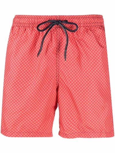 Drumohr Patch-pocket Swim Shorts In Red