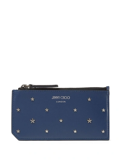 Jimmy Choo Casey Star-embellished Cardholder In Blue