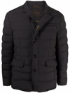 Moorer Zip-up Padded Down Jacket In Brown