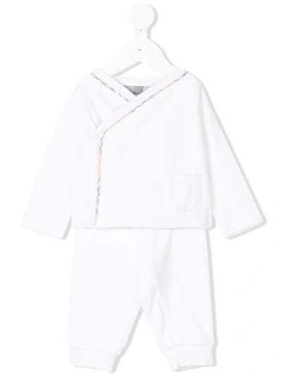 Burberry Stretch Jersey Two-piece Baby Gift Set In White