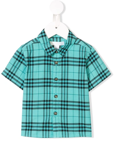 Burberry Babies' Check Shirt In Blue