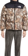 The North Face Himalayan Printed Quilted Down Jacket In Kelp Tan Forest Floor Print