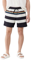 Vans Pride Collection Striped Volley Shorts In Black Rainbow
