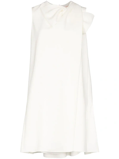 Roksanda Selena Bow-embellished Crepe Mini Dress In White