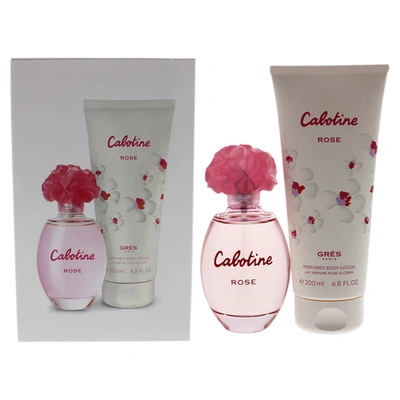 Gres Cabotine Rose By  For Women - 2 Pc Gift Set 3.4oz Edt Spray In Green,pink,red