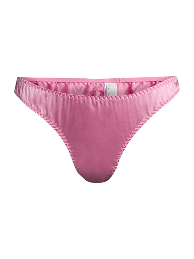 Fleur Du Mal Luxe Lace Thong In Pink Lemonade