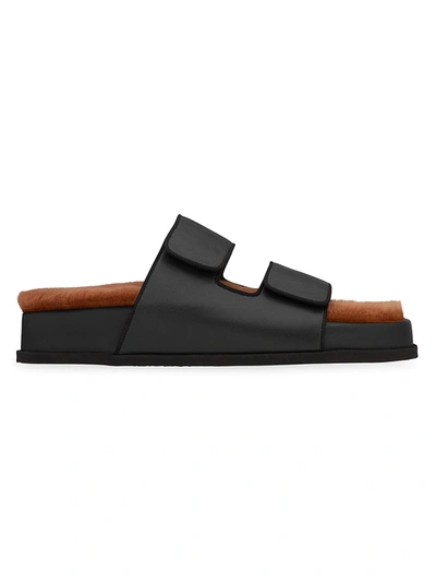 Neous Dombai Shearling Dual-band Slide Sandals In Schwarz
