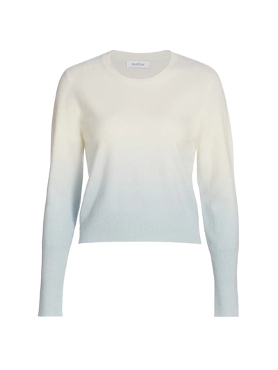 Naadam Cashmere Ombré Crewneck Sweater In Invisible White