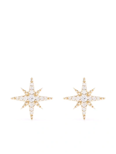 Mizuki 14kt Yellow Gold Medium Diamond Star Stud Earrings