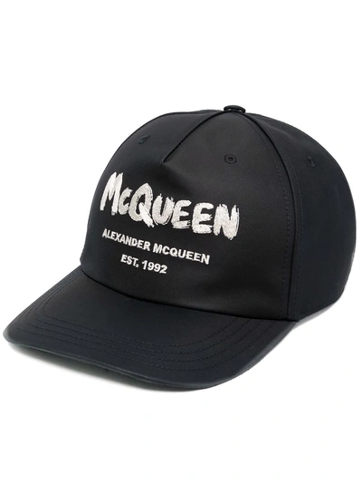 Alexander Mcqueen Logo-print Cap In Black