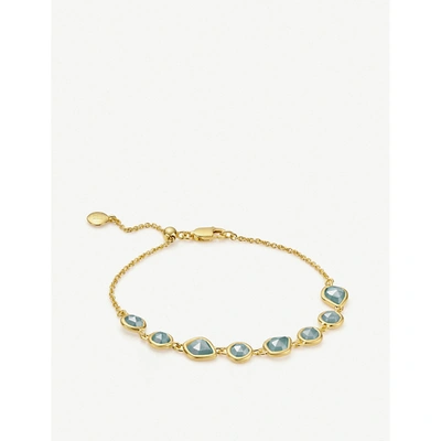 Monica Vinader Siren Mini Nugget Cluster 18ct Gold Vermeil And Aquamarine Bracelet
