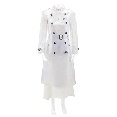 Burberry Plastic Transparent Trench Coat In Crystal