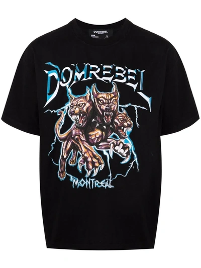 Domrebel Canine Box Graphic-print T-shirt In Schwarz