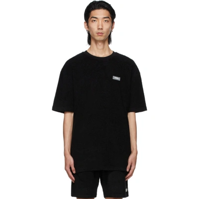 032c Topos Shaved Cotton Terry T-shirt In Black