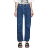 BALENCIAGA BLUE RECYCLED SLIP PATCH JEANS