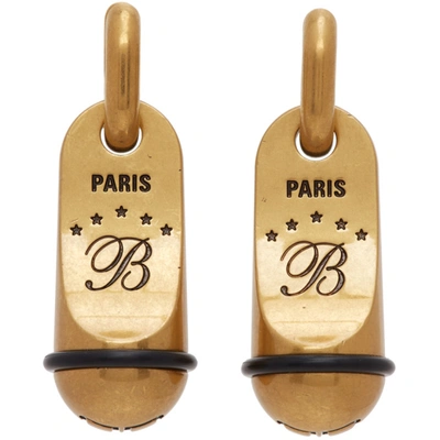 Balenciaga Gold Hotel Earrings In 0278 Gold