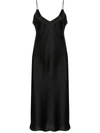 Nili Lotan Plunge Neck Slip Dress In Schwarz