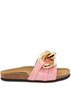 Jw Anderson Chain-embellished Leather Slides In Rosa