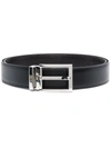Ferragamo Rectangle Buckle Reversible Belt In Schwarz