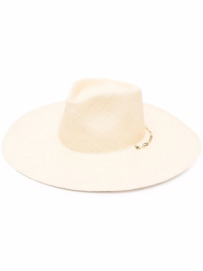 Van Palma Wide Brim Fedora In Neutrals