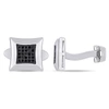 AMOUR AMOUR 1/4 CT TW BLACK DIAMOND PAVE CUFFLINKS IN STERLING SILVER