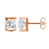 MORGAN & PAIGE ROSE GOLD PLATED STERLING SILVER FLOATING CZ STUD EARRINGS