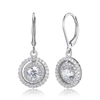 MORGAN & PAIGE RHODIUM PLATED STERLING SILVER DIAMONDLITE CZ DOUBLE HALO EARRINGS