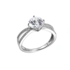MORGAN & PAIGE STERLING SILVER RING FEATURES PATENTED DIAMONDLITE CENTER '''STAR'' CUT CZ STONE PRESENTED ON A SPLI