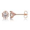 MORGAN & PAIGE ROSE GOLD PLATED STERLING SILVER OPEN FLOATING CHAMPAGNE CZ STUD