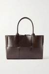 Bottega Veneta Burgundy Large Intrecciato Arco Tote In Brown