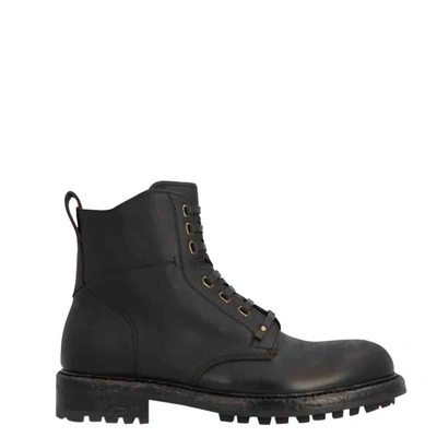 Pre-owned Dolce & Gabbana Black Leather Bernini Boots Size Eu 42.5