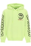 Barrow Cotton Jersey Hoodie  With Print In Giallo Fluo