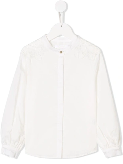 Chloé Guipure-detail Blouse In White