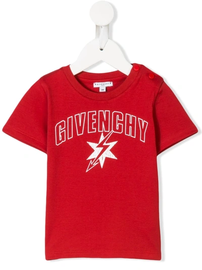 Givenchy Babies' Logo Print T-shirt In Red