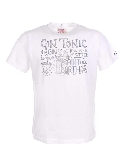 Mc2 Saint Barth Gin Tonic Print White Man T-shirt