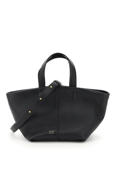 Mansur Gavriel Leather Mini Tulipano Bag In Black