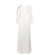 Galvan Valencia Cold-shoulder Silk-satin Maxi Dress In White