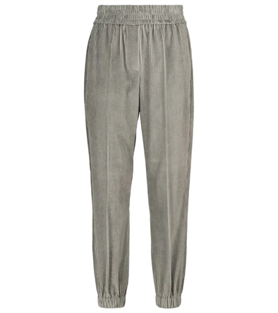 Brunello Cucinelli Corduroy Sweatpants In Grey