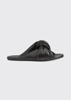 Balenciaga Women's Drapy Leather Slide Sandals In Black