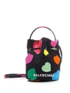 BALENCIAGA BALENCIAGA ARCHIVE HEARTS WHEEL XS DRAWSTRING BUCKET BAG