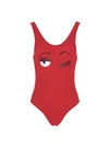 Chiara Ferragni One-piece Swimsuit With Eyes Flirting Logo In Red