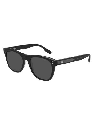 Montblanc Mb0124s Sunglasses In Black Black Grey