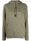 SAINT LAURENT RIVE GAUCHE EYELET HOODIE KHAKI GREEN