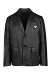 PRADA PRADA SINGLE BREASTED LEATHER BLAZER