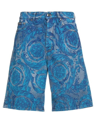 Versace Jeans Couture Denim Shorts In Blue